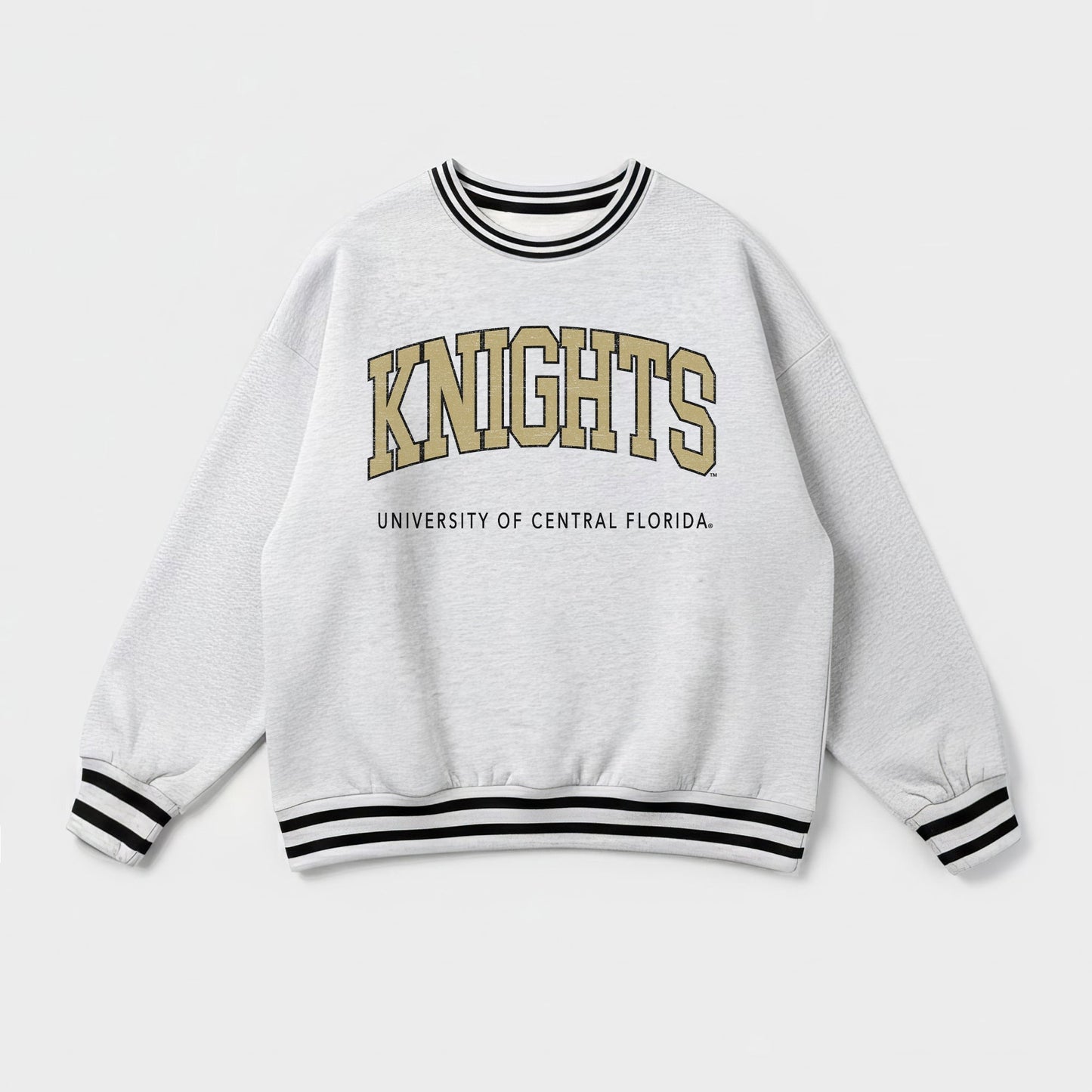 CENTRAL FLORIDA KNIGHTS EASY ENERGY CREW FLEECE RINGER STRIPE SWEATSHIRT