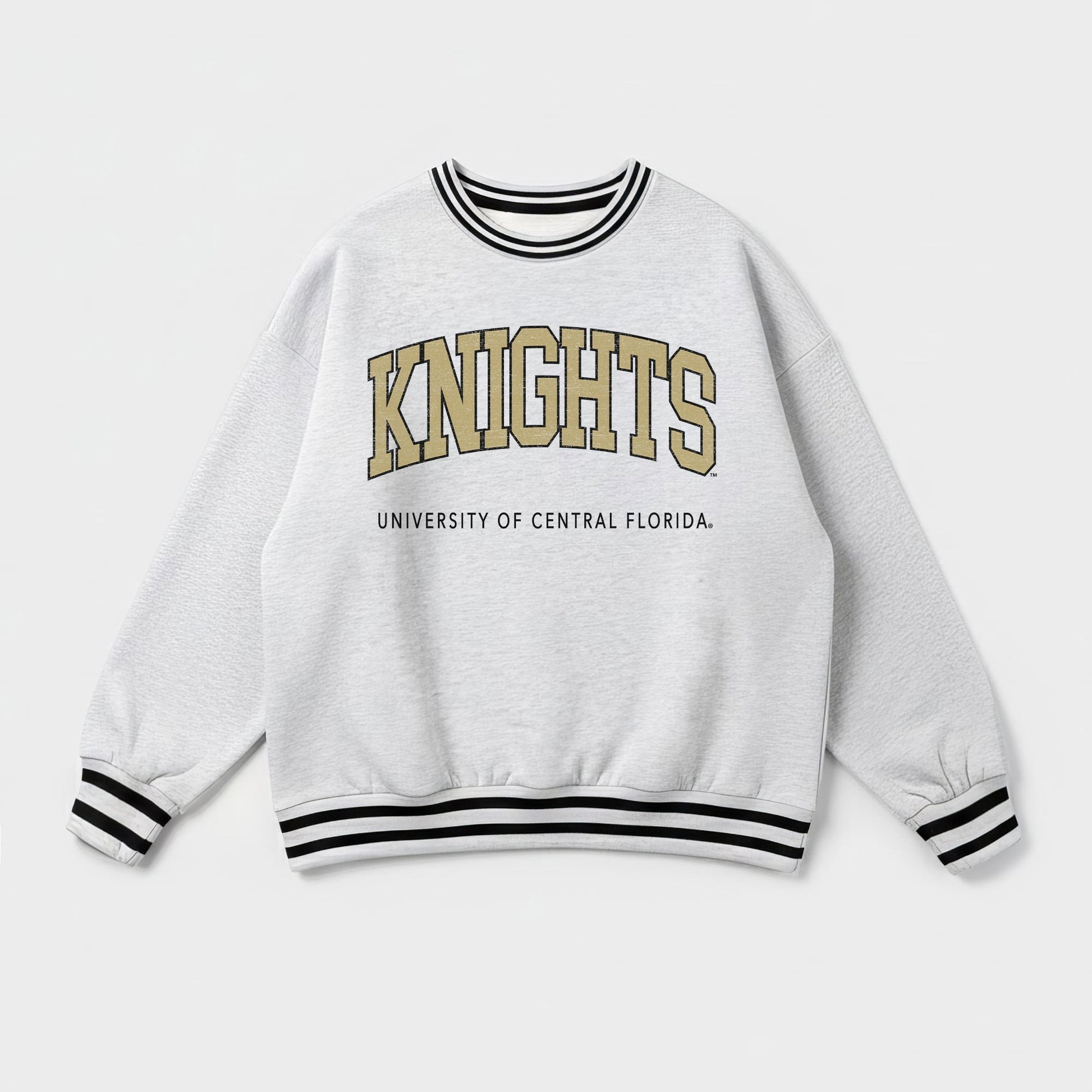 CENTRAL FLORIDA KNIGHTS EASY ENERGY CREW FLEECE RINGER STRIPE SWEATSHIRT