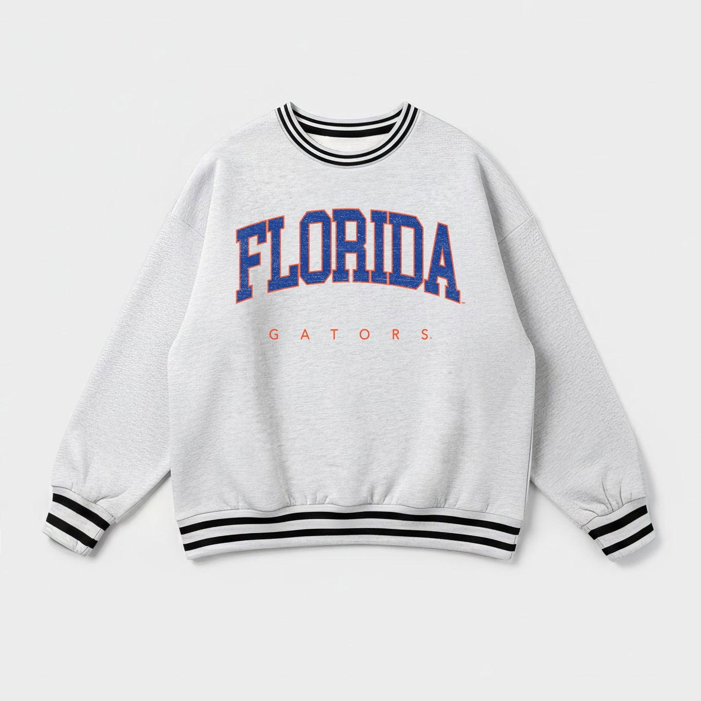 FLORIDA GATORS EASY ENERGY CREW FLEECE RINGER STRIPE SWEATSHIRT