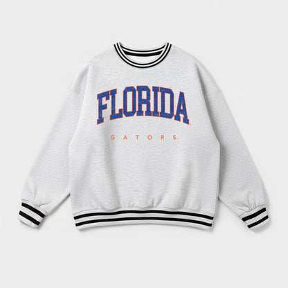FLORIDA GATORS EASY ENERGY CREW FLEECE RINGER STRIPE SWEATSHIRT