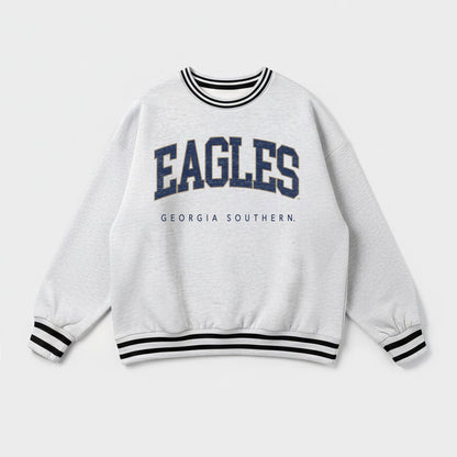 GEORGIA SOUTHERN EAGLES EASY ENERGY CREW FLEECE RINGER STRIPE SWEATSHIRT