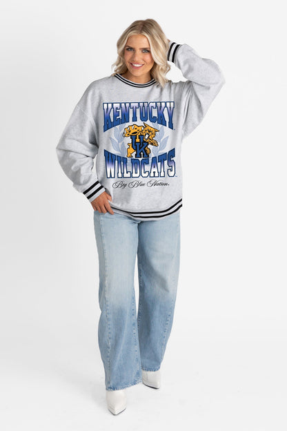 KENTUCKY WILDCATS FADE ROUTE CREW FLEECE RINGER SWEATSHIRT