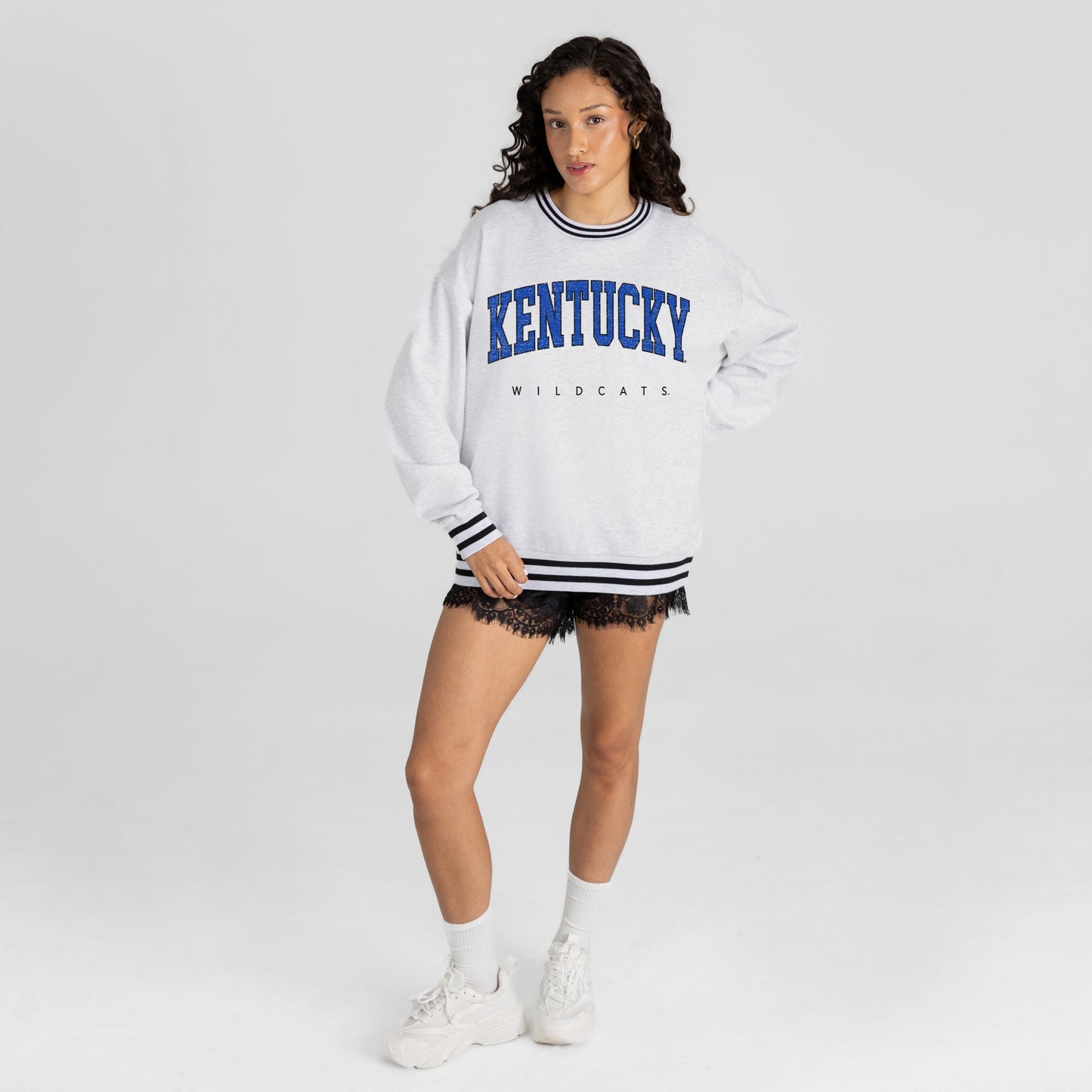 KENTUCKY WILDCATS EASY ENERGY CREW FLEECE RINGER STRIPE SWEATSHIRT