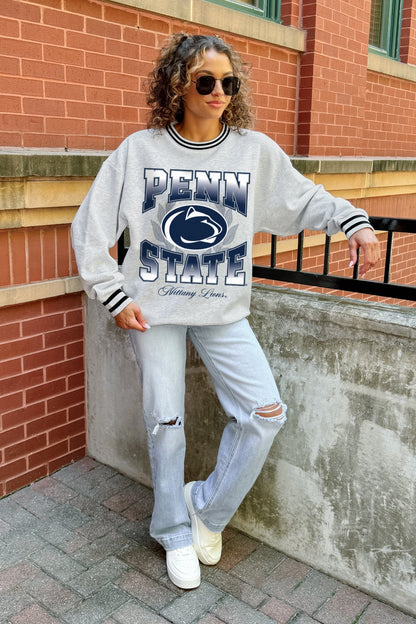 PENN STATE NITTANY LIONS FADE ROUTE CREW FLEECE RINGER SWEATSHIRT