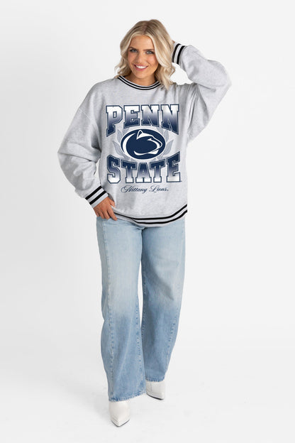PENN STATE NITTANY LIONS FADE ROUTE CREW FLEECE RINGER SWEATSHIRT