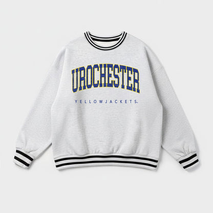 ROCHESTER YELLOWJACKETS EASY ENERGY CREW FLEECE RINGER STRIPE SWEATSHIRT