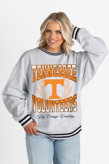 TENNESSEE VOLUNTEERS FADE ROUTE CREW FLEECE RINGER SWEATSHIRT
