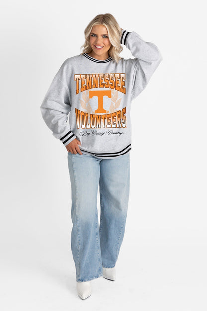 TENNESSEE VOLUNTEERS FADE ROUTE CREW FLEECE RINGER SWEATSHIRT
