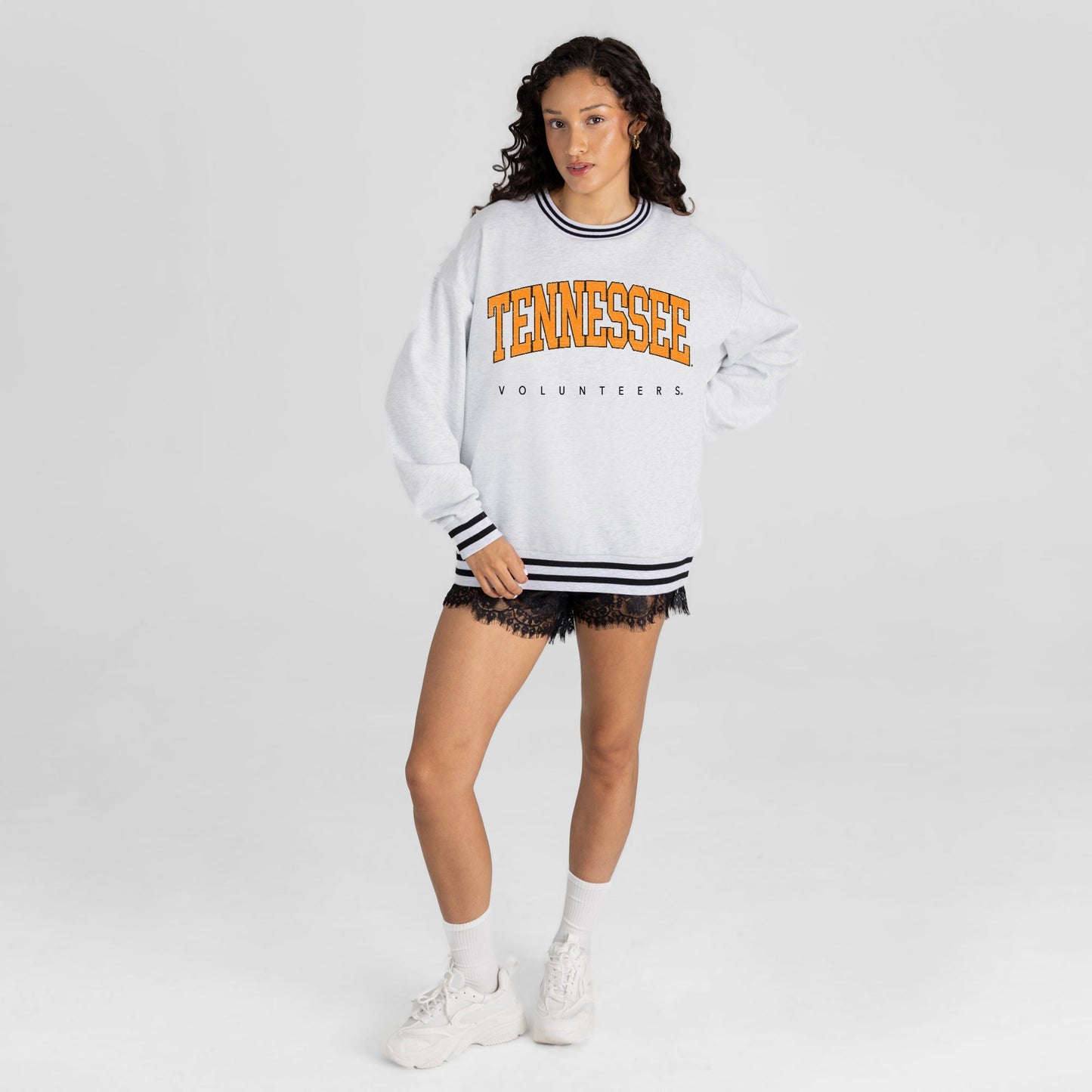 TENNESSEE VOLUNTEERS EASY ENERGY CREW FLEECE RINGER STRIPE SWEATSHIRT