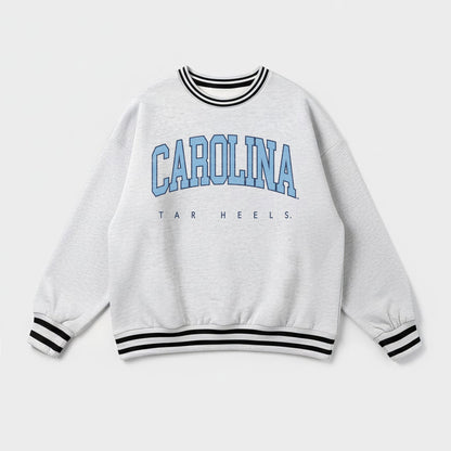 NORTH CAROLINA TAR HEELS EASY ENERGY CREW FLEECE RINGER STRIPE SWEATSHIRT