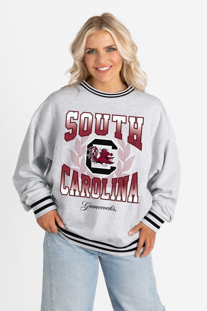 SOUTH CAROLINA GAMECOCKS FADE ROUTE CREW FLEECE RINGER SWEATSHIRT