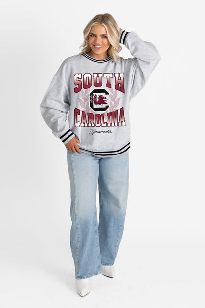 SOUTH CAROLINA GAMECOCKS FADE ROUTE CREW FLEECE RINGER SWEATSHIRT
