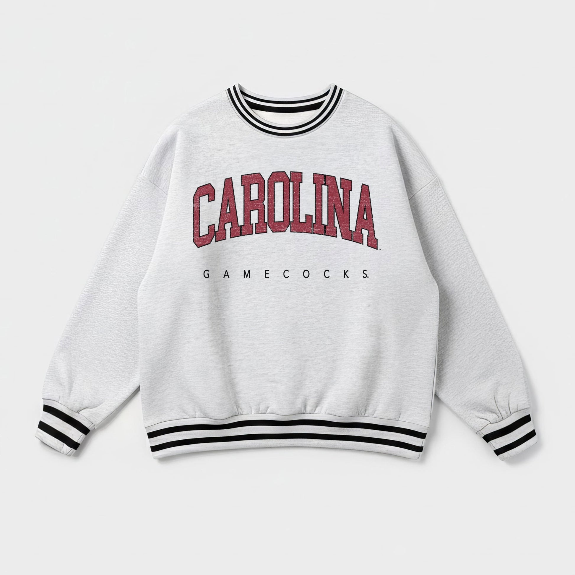 SOUTH CAROLINA GAMECOCKS EASY ENERGY CREW FLEECE RINGER STRIPE SWEATSHIRT