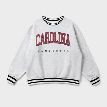 SOUTH CAROLINA GAMECOCKS EASY ENERGY CREW FLEECE RINGER STRIPE SWEATSHIRT