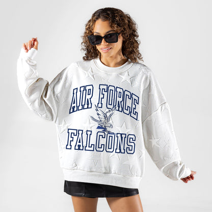 AIR FORCE FALCONS BIG PLAY ENERGY EMBOSSED STAR CREWNECK