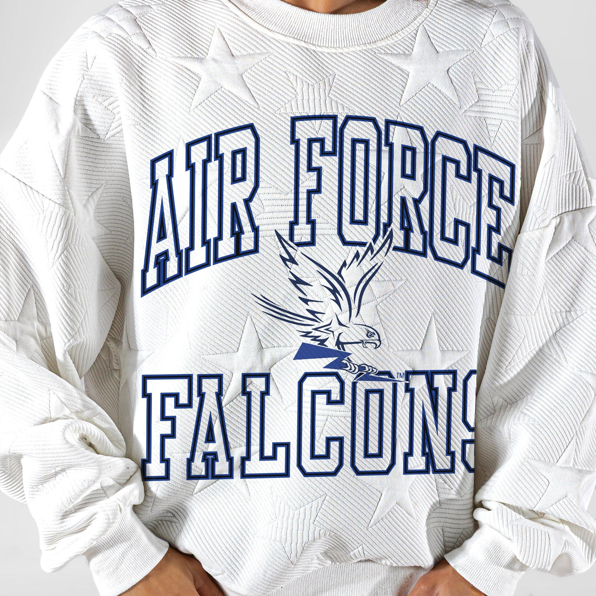 AIR FORCE FALCONS BIG PLAY ENERGY EMBOSSED STAR CREWNECK