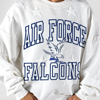 AIR FORCE FALCONS BIG PLAY ENERGY EMBOSSED STAR CREWNECK