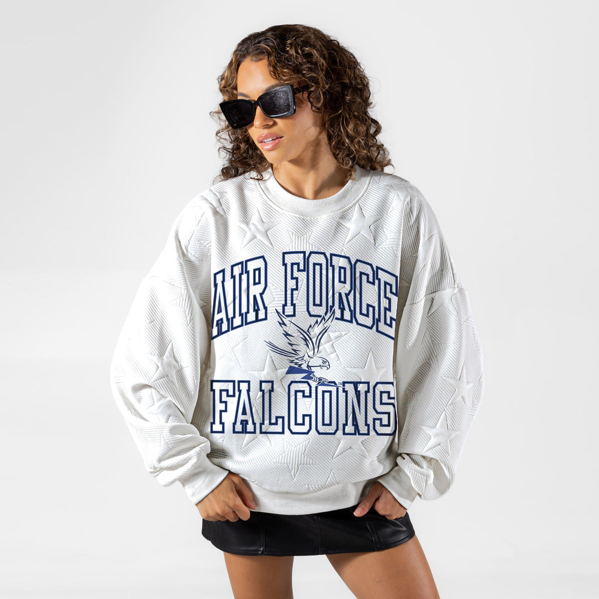 AIR FORCE FALCONS BIG PLAY ENERGY EMBOSSED STAR CREWNECK