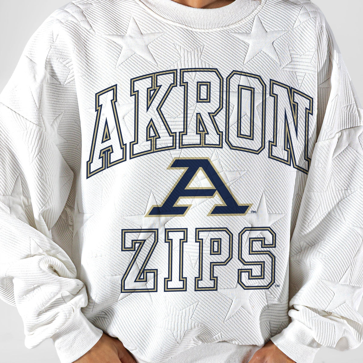 AKRON ZIPS BIG PLAY ENERGY EMBOSSED STAR CREWNECK