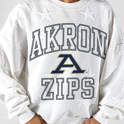 AKRON ZIPS BIG PLAY ENERGY EMBOSSED STAR CREWNECK