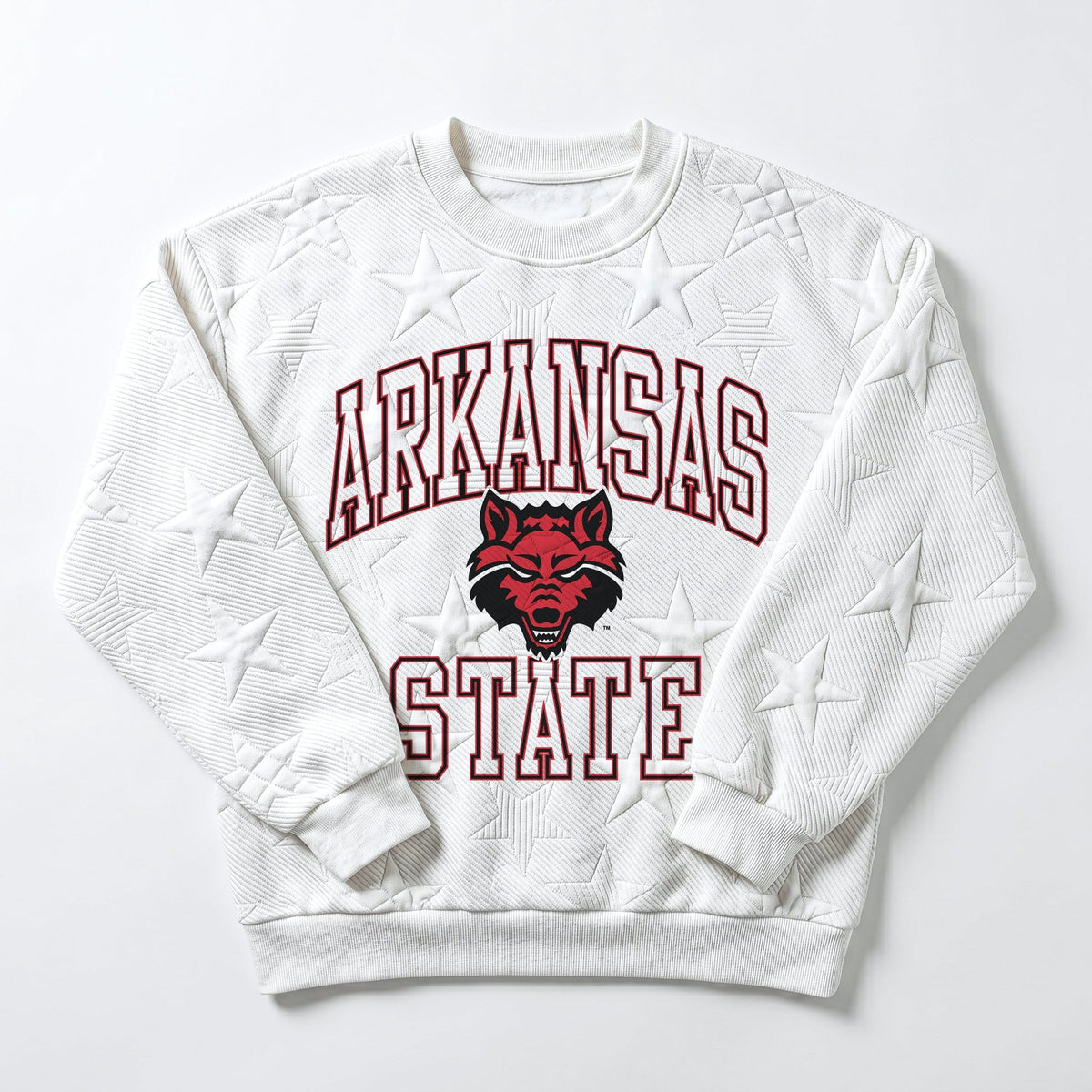 ARKANSAS STATE RED WOLVES BIG PLAY ENERGY EMBOSSED STAR CREWNECK