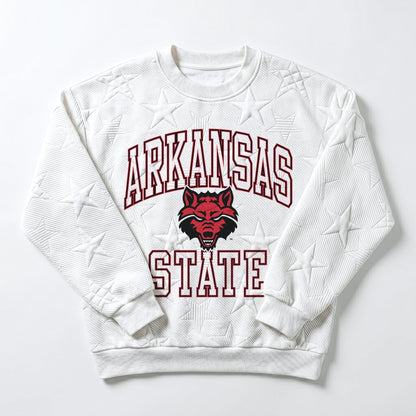 ARKANSAS STATE RED WOLVES BIG PLAY ENERGY EMBOSSED STAR CREWNECK