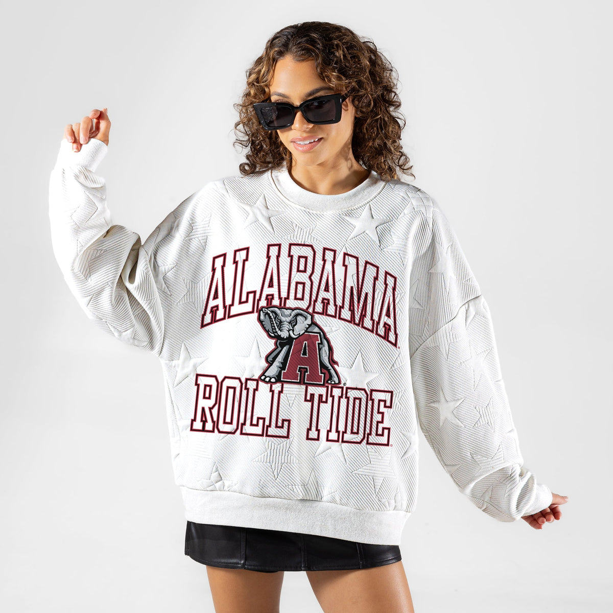 ALABAMA CRIMSON TIDE BIG PLAY ENERGY EMBOSSED STAR CREWNECK