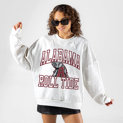 ALABAMA CRIMSON TIDE BIG PLAY ENERGY EMBOSSED STAR CREWNECK
