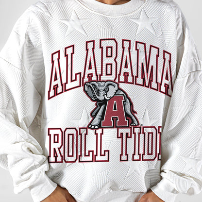 ALABAMA CRIMSON TIDE BIG PLAY ENERGY EMBOSSED STAR CREWNECK