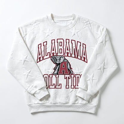 ALABAMA CRIMSON TIDE BIG PLAY ENERGY EMBOSSED STAR CREWNECK