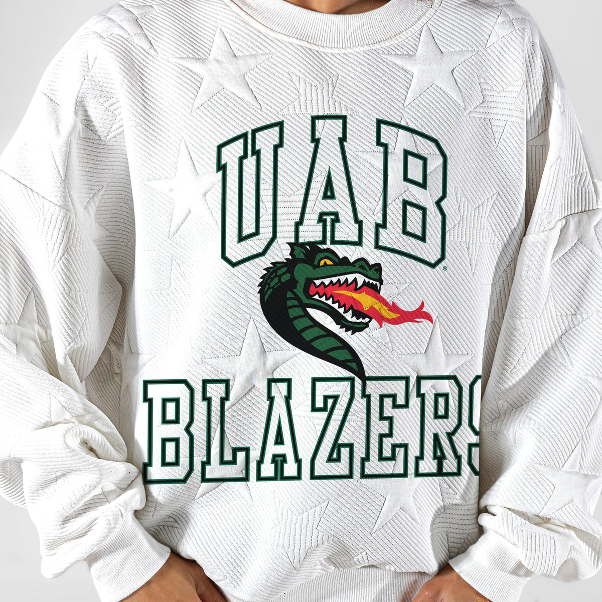 ALABAMA AT BIRMINGHAM BLAZERS BIG PLAY ENERGY EMBOSSED STAR CREWNECK