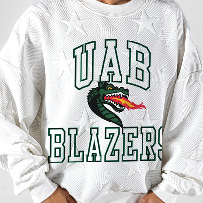 ALABAMA AT BIRMINGHAM BLAZERS BIG PLAY ENERGY EMBOSSED STAR CREWNECK