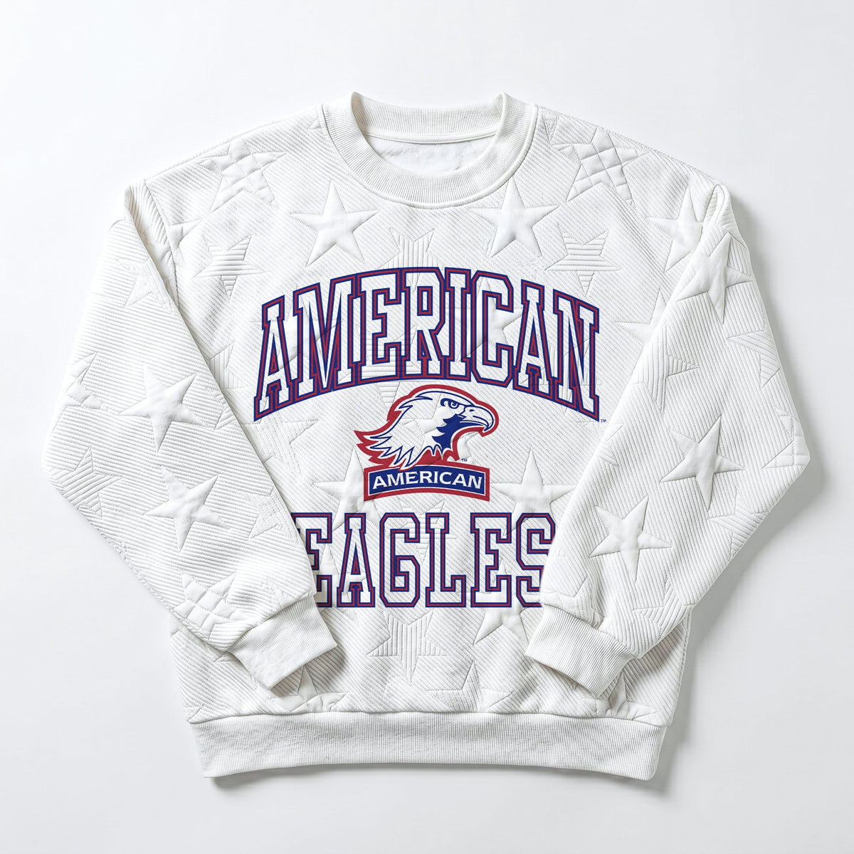 AMERICAN UNIVERSITY EAGLES BIG PLAY ENERGY EMBOSSED STAR CREWNECK