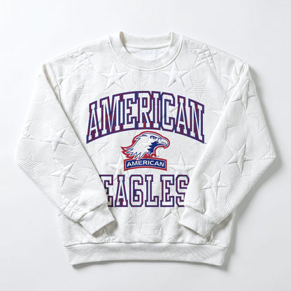 AMERICAN UNIVERSITY EAGLES BIG PLAY ENERGY EMBOSSED STAR CREWNECK