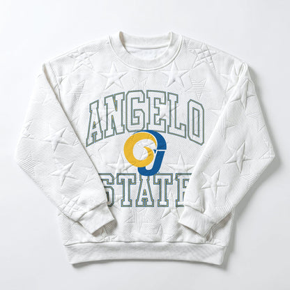 ANGELO STATE RAMS BIG PLAY ENERGY EMBOSSED STAR CREWNECK