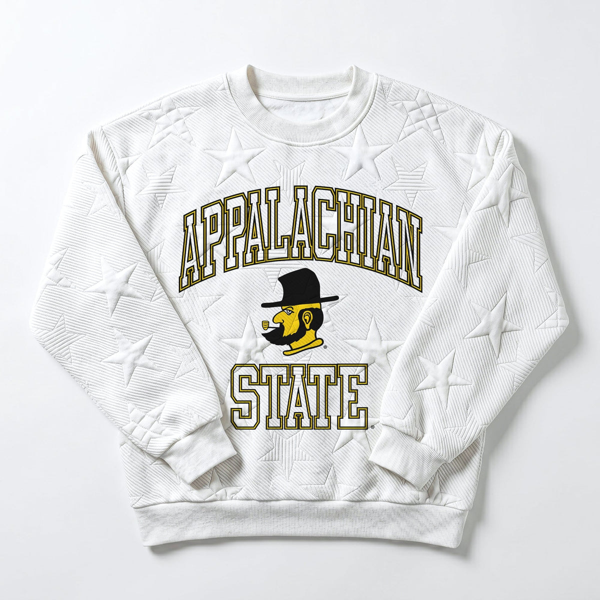 APPALACHIAN STATE MOUNTAINEERS BIG PLAY ENERGY EMBOSSED STAR CREWNECK