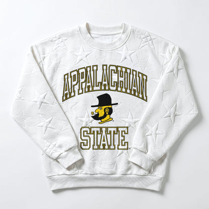 APPALACHIAN STATE MOUNTAINEERS BIG PLAY ENERGY EMBOSSED STAR CREWNECK