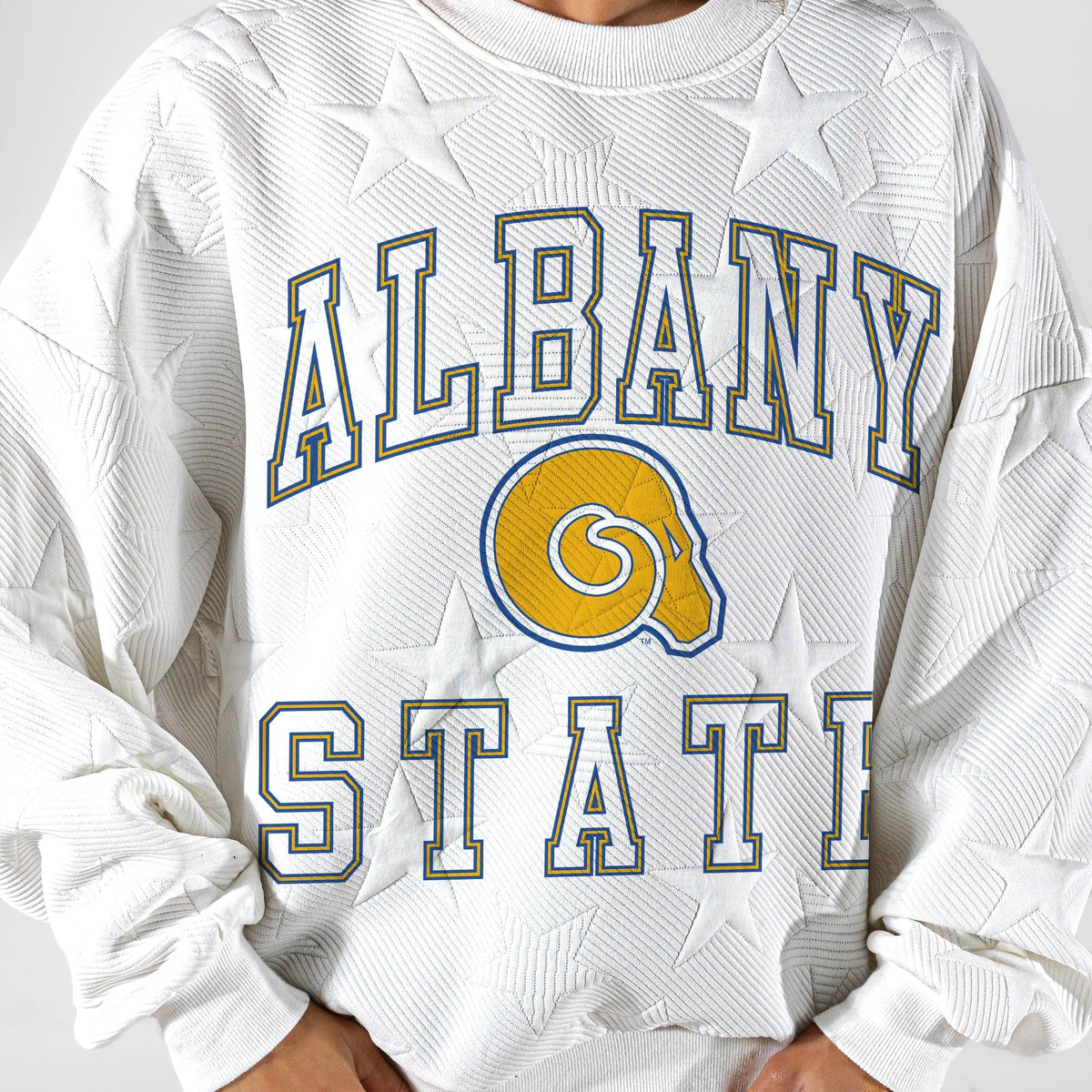 ALBANY STATE GOLDEN RAMS BIG PLAY ENERGY EMBOSSED STAR CREWNECK