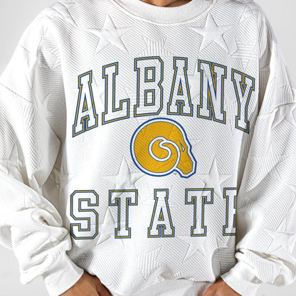 ALBANY STATE GOLDEN RAMS BIG PLAY ENERGY EMBOSSED STAR CREWNECK