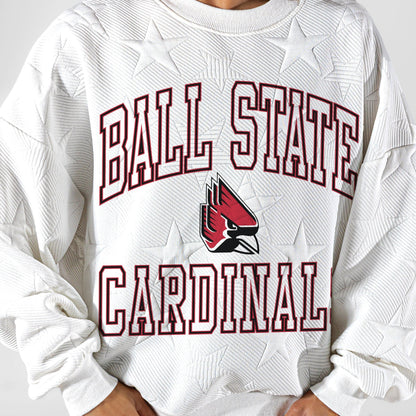 BALL STATE CARDINALS BIG PLAY ENERGY EMBOSSED STAR CREWNECK