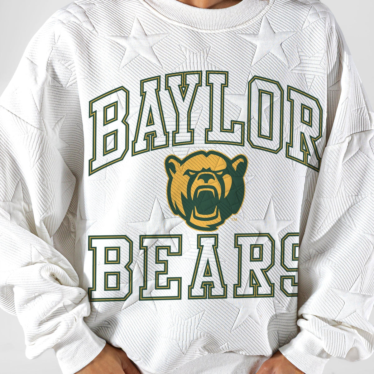 BAYLOR BEARS BIG PLAY ENERGY EMBOSSED STAR CREWNECK