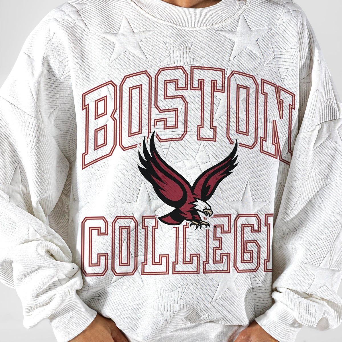BOSTON COLLEGE EAGLES BIG PLAY ENERGY EMBOSSED STAR CREWNECK