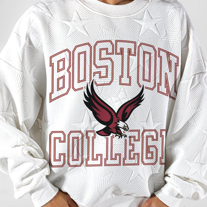 BOSTON COLLEGE EAGLES BIG PLAY ENERGY EMBOSSED STAR CREWNECK