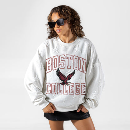 BOSTON COLLEGE EAGLES BIG PLAY ENERGY EMBOSSED STAR CREWNECK