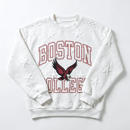 BOSTON COLLEGE EAGLES BIG PLAY ENERGY EMBOSSED STAR CREWNECK