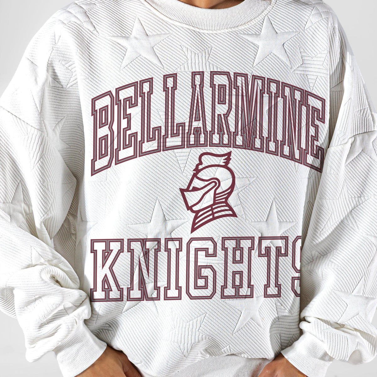 BELLARMINE KNIGHTS BIG PLAY ENERGY EMBOSSED STAR CREWNECK