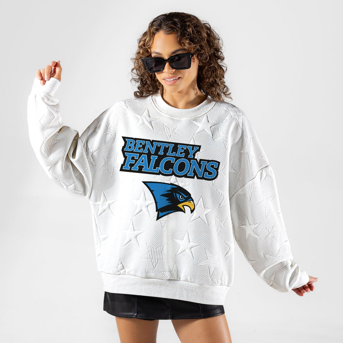 BENTLEY FALCONS BIG PLAY ENERGY EMBOSSED STAR CREWNECK