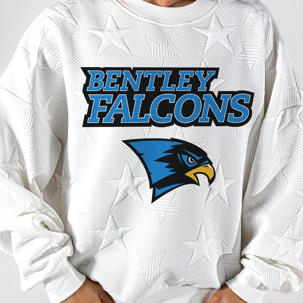 BENTLEY FALCONS BIG PLAY ENERGY EMBOSSED STAR CREWNECK