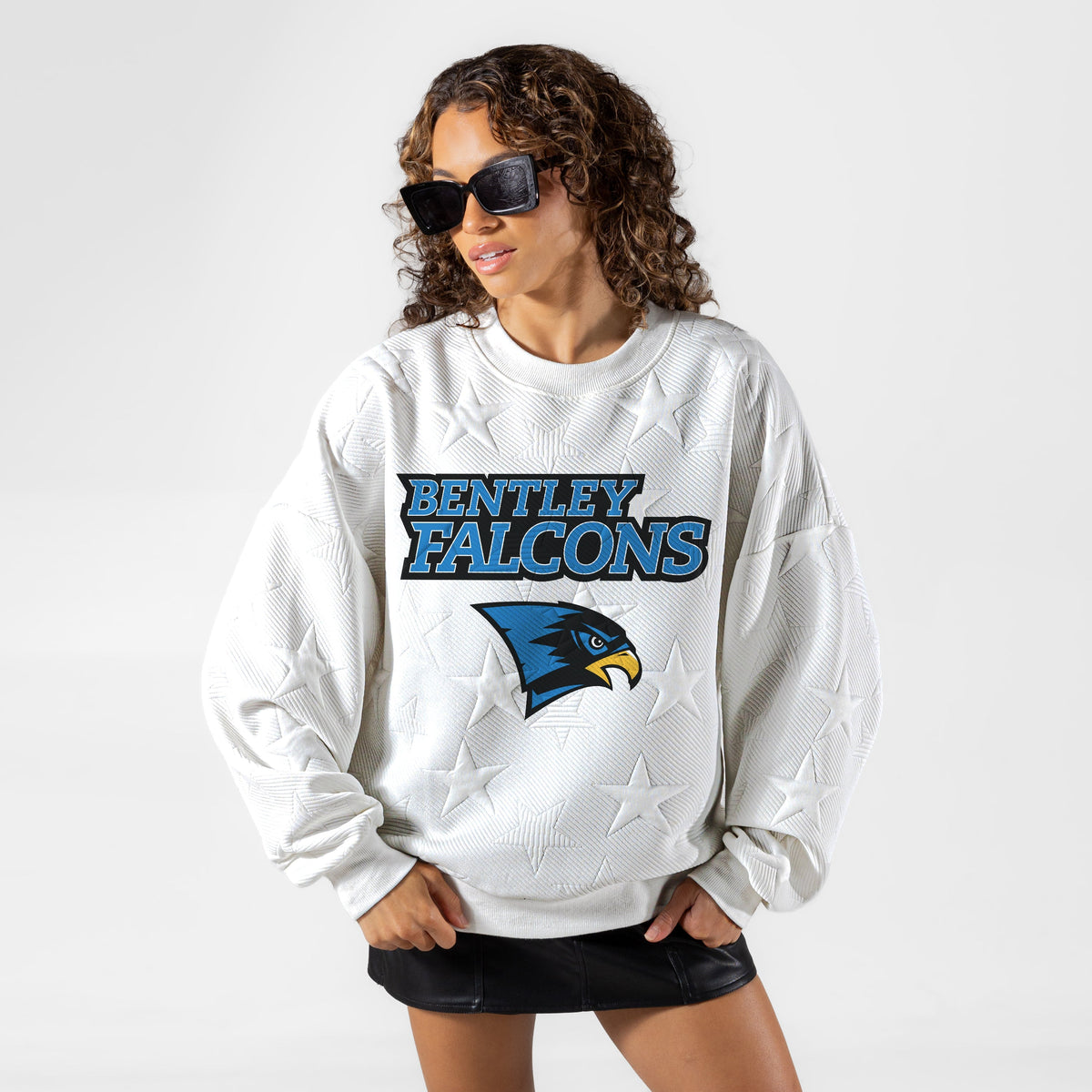 BENTLEY FALCONS BIG PLAY ENERGY EMBOSSED STAR CREWNECK