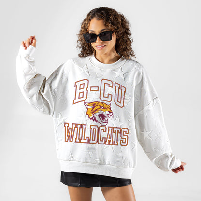 BETHUNE-COOKMAN WILDCATS BIG PLAY ENERGY EMBOSSED STAR CREWNECK